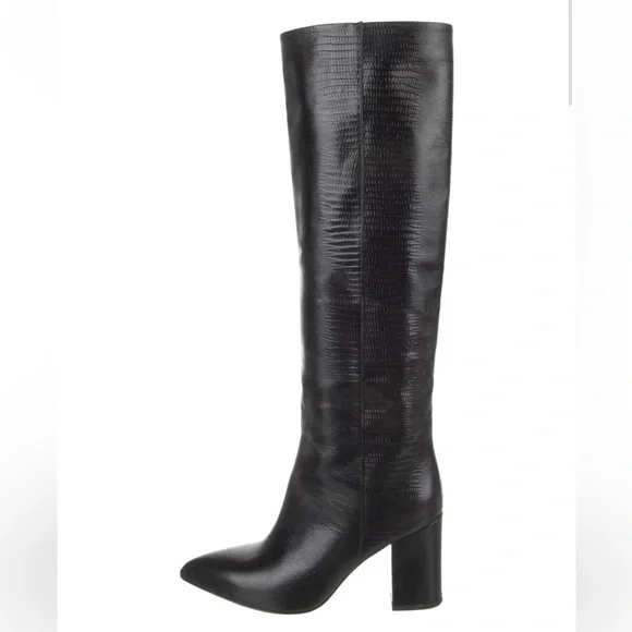 Paris Texas Anja Croco Block-Heel Knee Boots - Picture 1 of 5